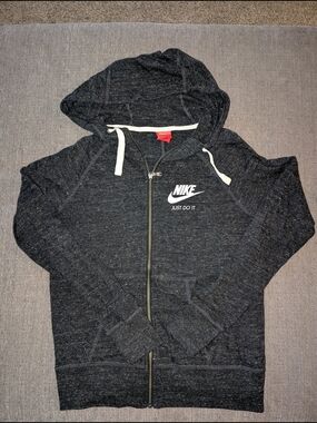 Nike Gym Vintage Full-Zip Hoodie in  Charcoal Heather
